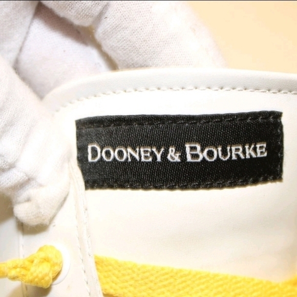 Dooney & Bourke Classic Low Top Sneakers White Leather Womens 8 38 Lace Up Shoes - Picture 7 of 9